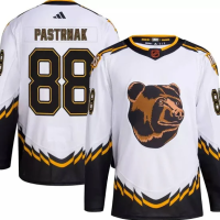 Boston Bruins #88 David Pastrnák Reverse Retro Stitched Jersey White